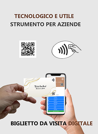 TRICHEKO BIGLIETTO DA Visita Digitale Business Card NFC Qr Pvc